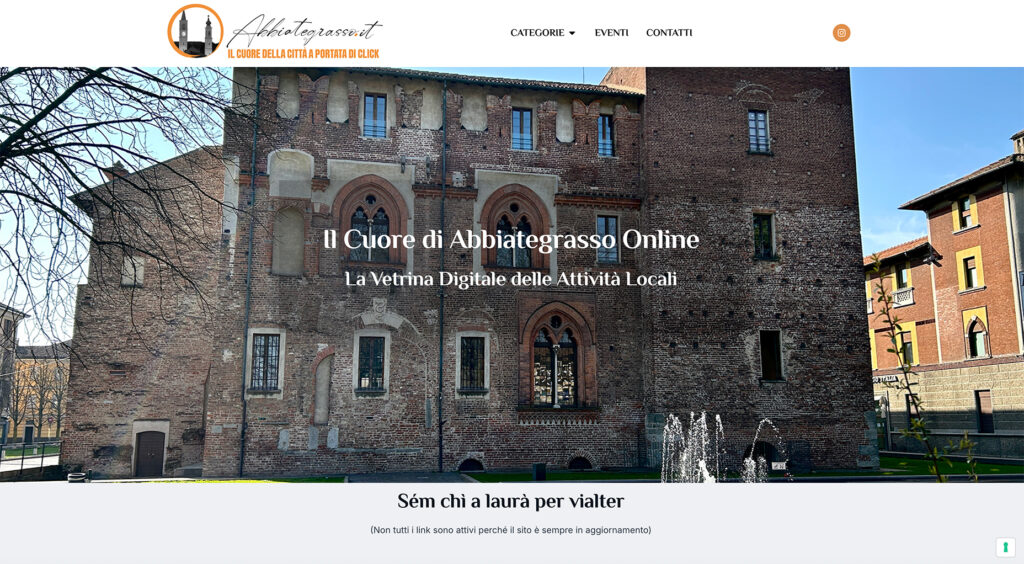 Home sito web minimal e semplice da navigare